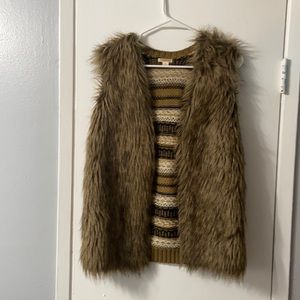 Fur sweater vest